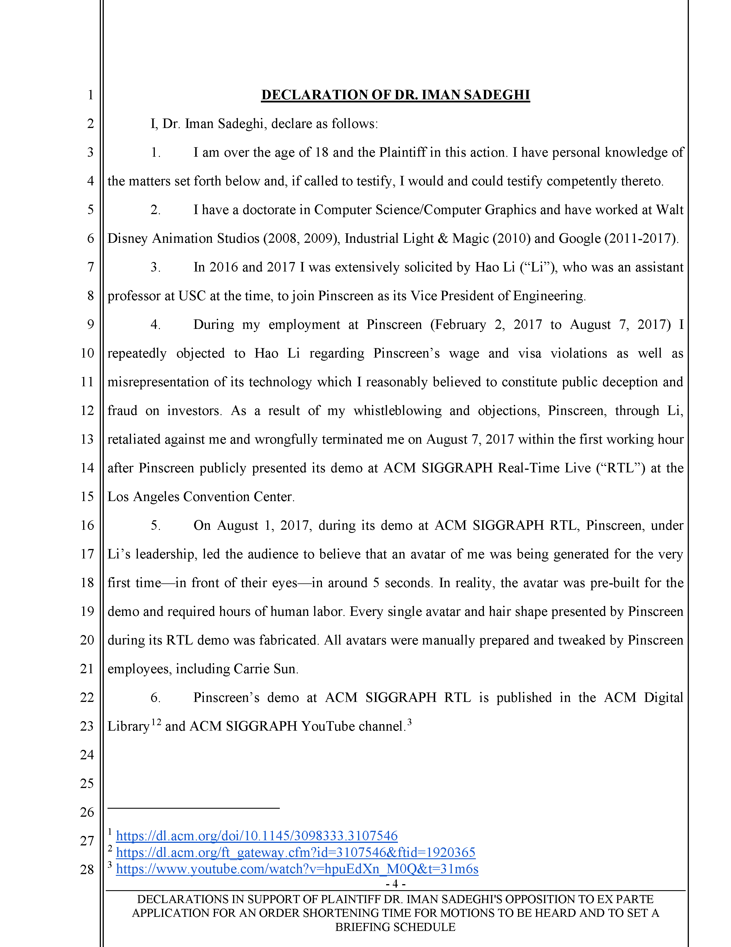 Hao Li Authenticates USC's Confirmation of Pinscreen's Public Deception at ACM SIGGRAPH RTL 2017 Page 10